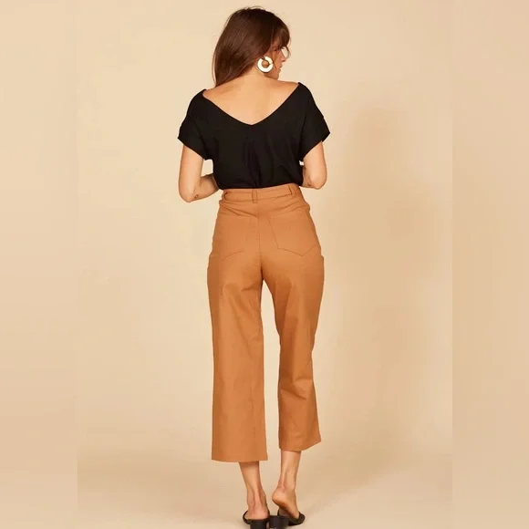 Whimsy + Row Flora Wide Leg Pant in Mushrooms Tan - Picture 3 of 6